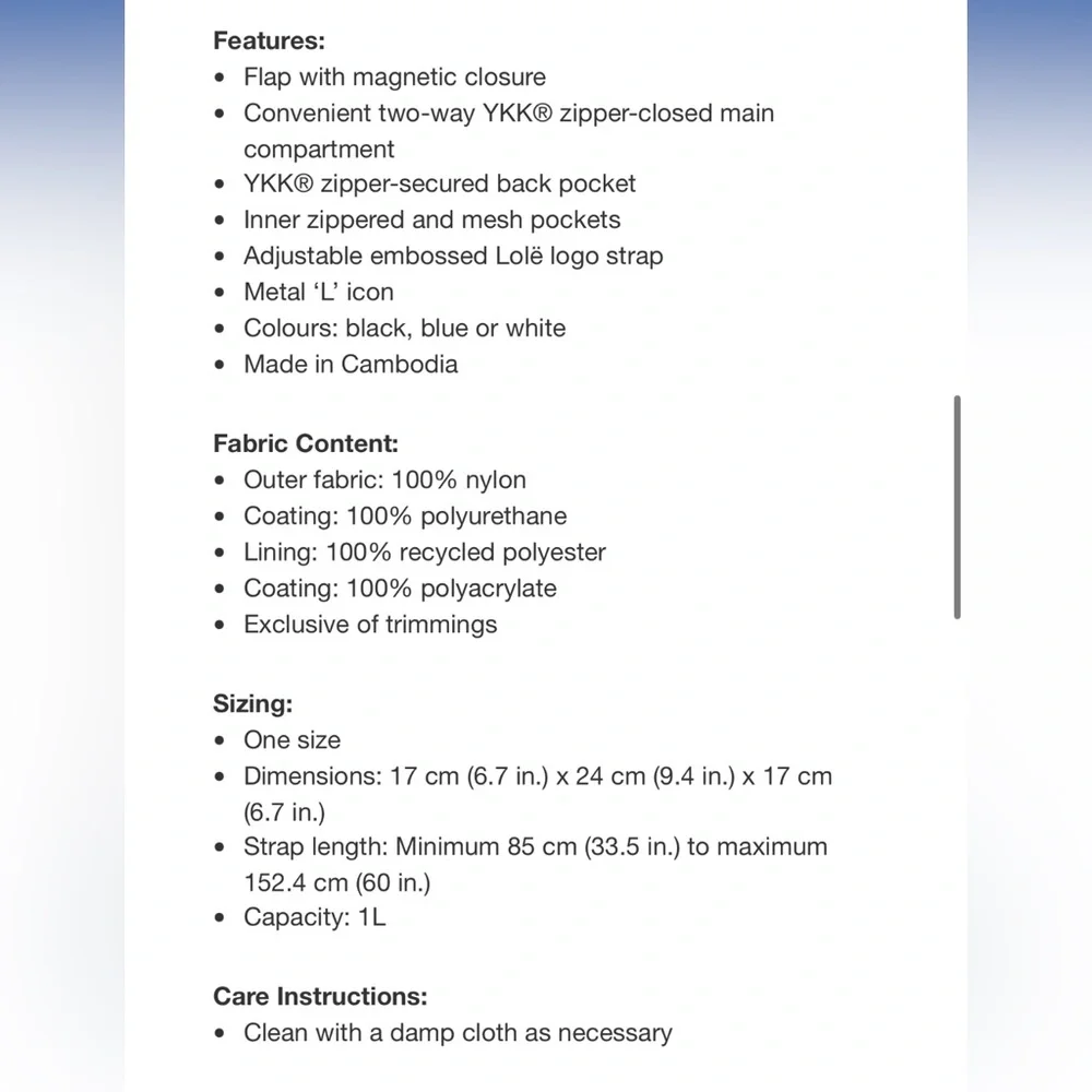 Lole Crossbody Bag White - Picture 15 of 16